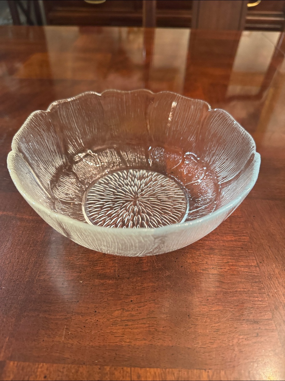 7” Arcoroc Fleur France Glass Serving Bowl Salad Soup Veggie